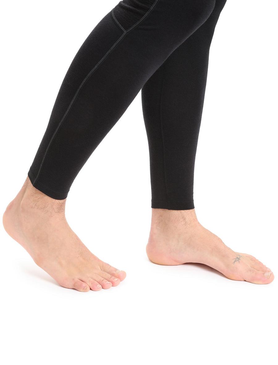 Icebreaker BodyfitZone™ Merino 200 Zone Thermal Férfi Leggings Fekete | HU 1126ILHS